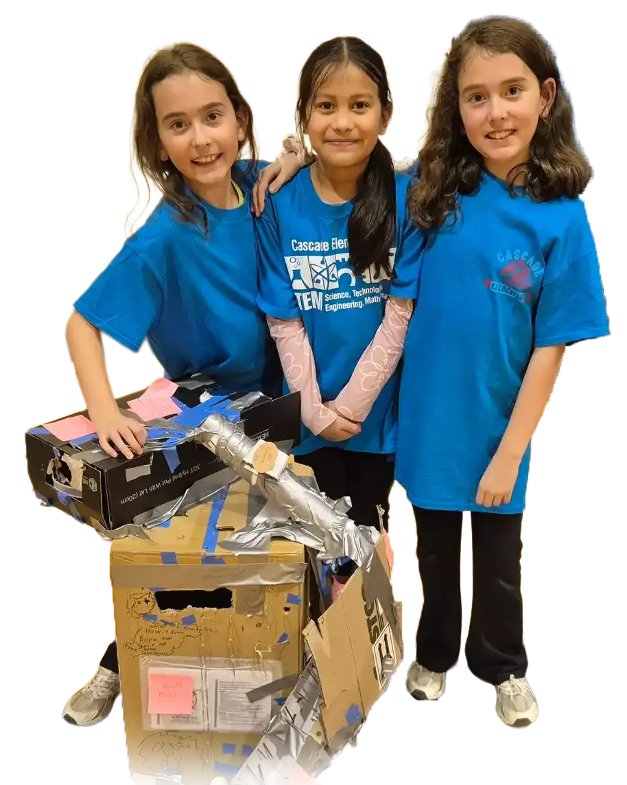 a picture three young eastmont students with a science project